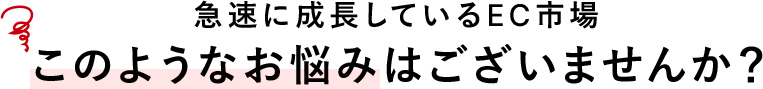 急速に成長しているEC市場 このようなお悩みはございませんか？